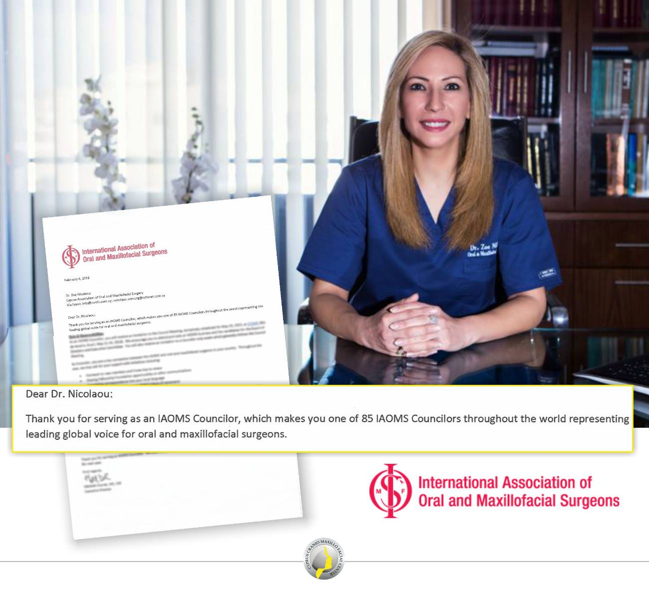 Dr.Zoe Nicolaou member of International Association of Oral and Maxillofacial Surgeons